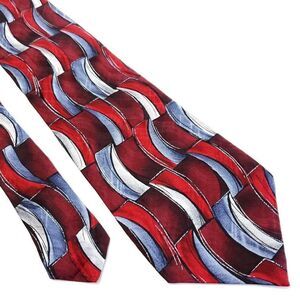 Arrow Red Print‎ Abstract Gray Short Wide Silk Tie